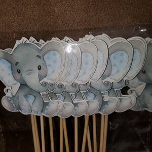 Baby Elephant Theme boy shower decor bundle
